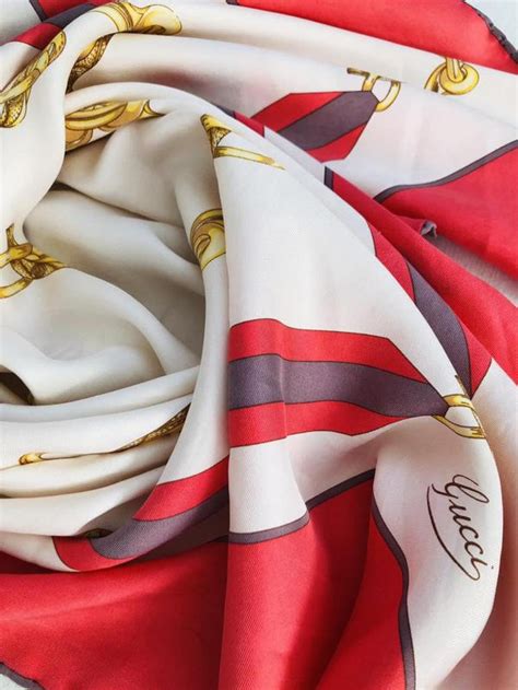 gucci black red white 2015 silk|farfetch Gucci scarves.